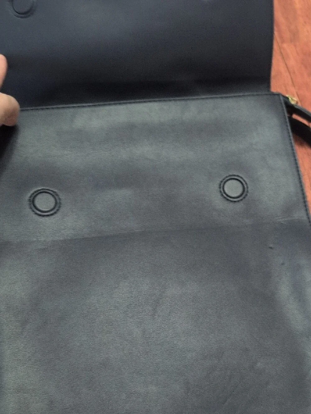 Leather Computet Backpack for Women - Navy